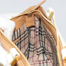 BURBERRY Hand Bag Leather Beige Gold Auth BA12722A-17