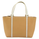 BURBERRY Hand Bag Leather Beige Gold Auth BA12722A-13