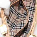 BURBERRY Hand Bag Leather Beige Gold Auth BA12722A-20