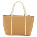 BURBERRY Hand Bag Leather Beige Gold Auth BA12722A-2