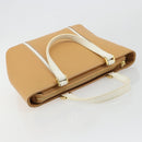 BURBERRY Hand Bag Leather Beige Gold Auth BA12722A-6