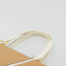 BURBERRY Hand Bag Leather Beige Gold Auth BA12722A-8