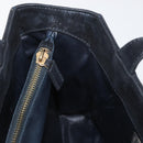 Gianni Versace Hand Bag Suede Black Gold Auth BA12723A-22