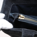 Gianni Versace Hand Bag Suede Black Gold Auth BA12723A-24