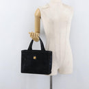 Gianni Versace Hand Bag Suede Black Gold Auth BA12723A-25