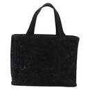 Gianni Versace Hand Bag Suede Black Gold Auth BA12723A-2