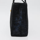 Gianni Versace Hand Bag Suede Black Gold Auth BA12723A-3