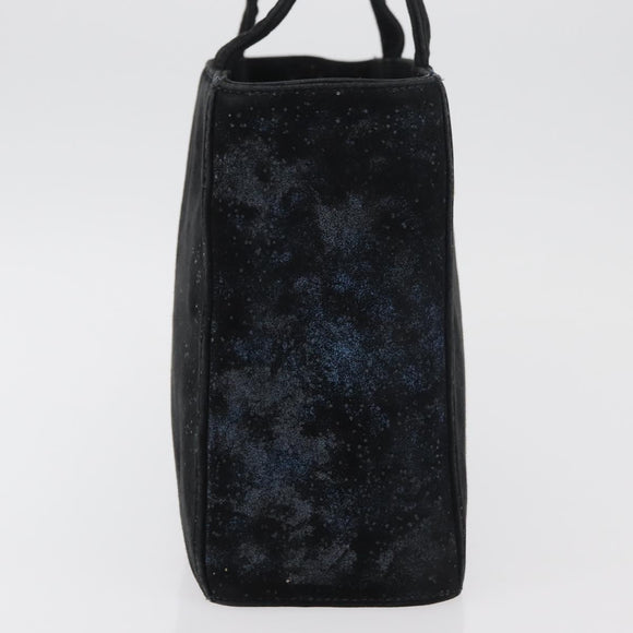 Gianni Versace Hand Bag Suede Black Gold Auth BA12723A