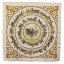 HERMES Carre 90 Scarf Silk White Auth BA12724V-1