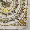 HERMES Carre 90 Scarf Silk White Auth BA12724V-10