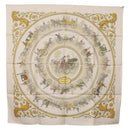 HERMES Carre 90 Scarf Silk White Auth BA12724V-13