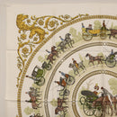 HERMES Carre 90 Scarf Silk White Auth BA12724V-2