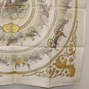 HERMES Carre 90 Scarf Silk White Auth BA12724V-22
