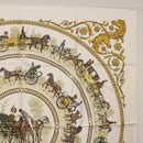 HERMES Carre 90 Scarf Silk White Auth BA12724V-4