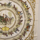 HERMES Carre 90 Scarf Silk White Auth BA12724V-7