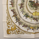 HERMES Carre 90 Scarf Silk White Auth BA12724V-8