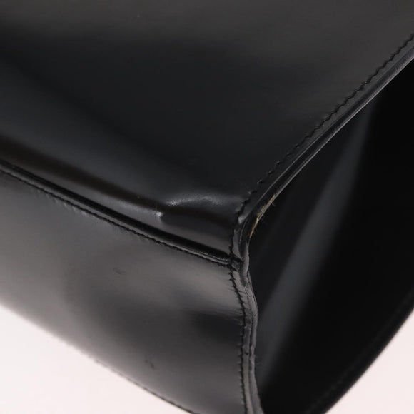 Salvatore Ferragamo Gancini Tote Bag Patent Leather Black Silver Auth BA12729