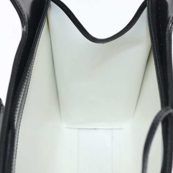 Salvatore Ferragamo Gancini Tote Bag Patent Leather Black Silver Auth BA12729