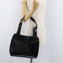 Salvatore Ferragamo Gancini Tote Bag Patent Leather Black Silver Auth BA12729-23
