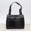 Salvatore Ferragamo Gancini Tote Bag Patent Leather Black Silver Auth BA12729-12