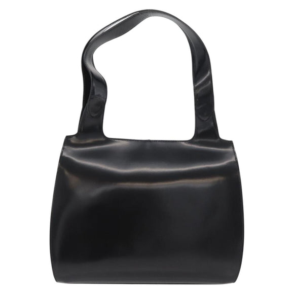 Salvatore Ferragamo Gancini Tote Bag Patent Leather Black Silver Auth BA12729