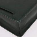 BURBERRY Business Bag Leather Green Silver Auth BA12730-9