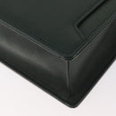 BURBERRY Business Bag Leather Green Silver Auth BA12730-14