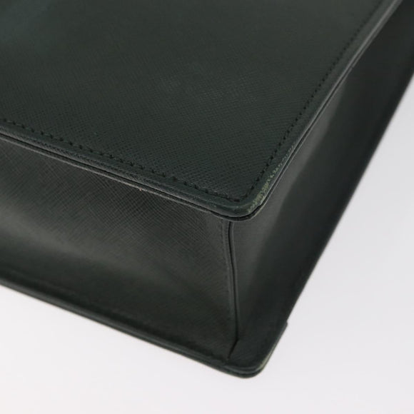 BURBERRY Business Bag Leather Green Silver Auth BA12730