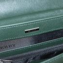 BURBERRY Business Bag Leather Green Silver Auth BA12730-11