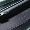 BURBERRY Business Bag Leather Green Silver Auth BA12730-12