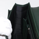 BURBERRY Business Bag Leather Green Silver Auth BA12730-19