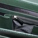 BURBERRY Business Bag Leather Green Silver Auth BA12730-21