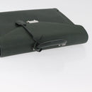 BURBERRY Business Bag Leather Green Silver Auth BA12730-6