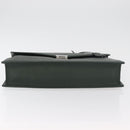 BURBERRY Business Bag Leather Green Silver Auth BA12730-5