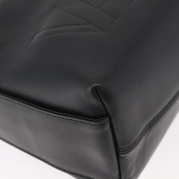 VALENTINO Hand Bag Leather Black Gold Auth BA12733A