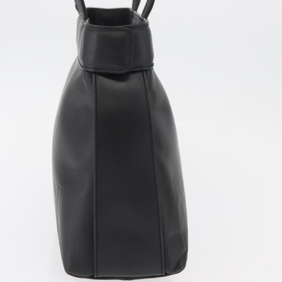 VALENTINO Hand Bag Leather Black Gold Auth BA12733A