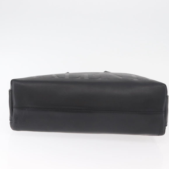 VALENTINO Hand Bag Leather Black Gold Auth BA12733A