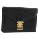 LOUIS VUITTON Epi Serie Dragonne Clutch Bag Black Noir M52612 LV Auth BA12736-1