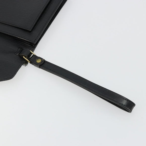 LOUIS VUITTON Epi Serie Dragonne Clutch Bag Black Noir M52612 LV Auth BA12736