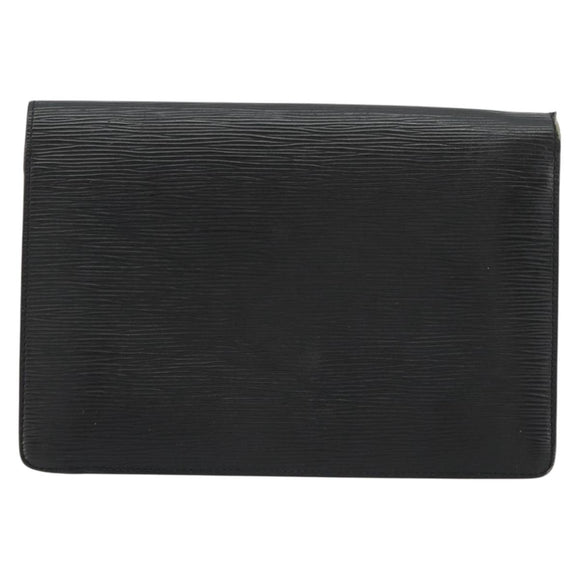 LOUIS VUITTON Epi Serie Dragonne Clutch Bag Black Noir M52612 LV Auth BA12736