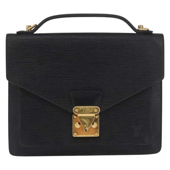 LOUIS VUITTON Epi Monceau 28 Hand Bag Black M52122 LV Auth BA12742