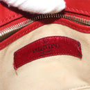 VALENTINO Rock Studs Shoulder Bag Leather Red Gold Auth BA12744-18
