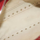 VALENTINO Rock Studs Shoulder Bag Leather Red Gold Auth BA12744-11