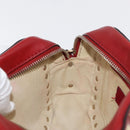 VALENTINO Rock Studs Shoulder Bag Leather Red Gold Auth BA12744-20