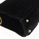 Gianni Versace Shoulder Bag Velor Black Gold Auth BA12750A-12