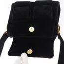 Gianni Versace Shoulder Bag Velor Black Gold Auth BA12750A-16