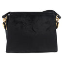 Gianni Versace Shoulder Bag Velor Black Gold Auth BA12750A-3