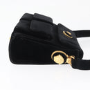 Gianni Versace Shoulder Bag Velor Black Gold Auth BA12750A-4
