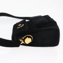 Gianni Versace Shoulder Bag Velor Black Gold Auth BA12750A-5