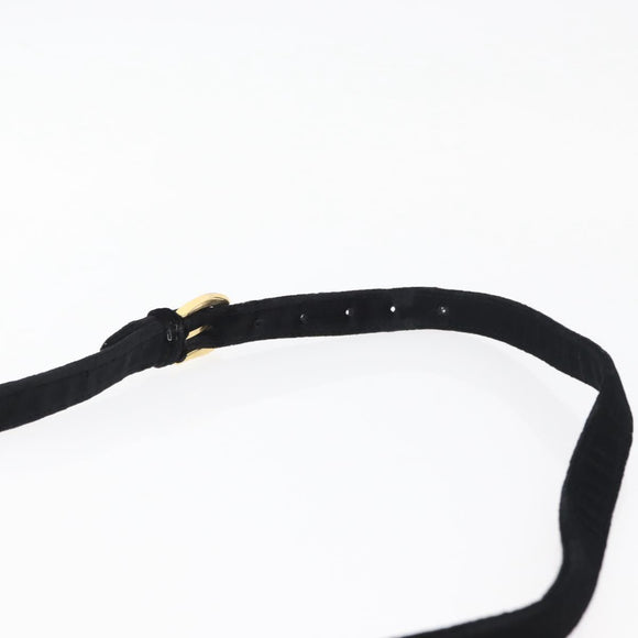 Gianni Versace Shoulder Bag Velor Black Gold Auth BA12750A